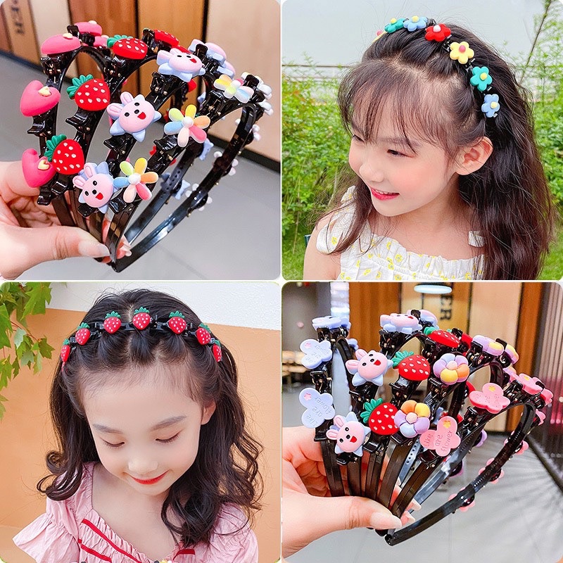 Băng đô, bờm cài tóc nhiều lớp đính hoa quả, động vật phong cách Hàn Quốc dễ thương cho bé gái Cuội Store