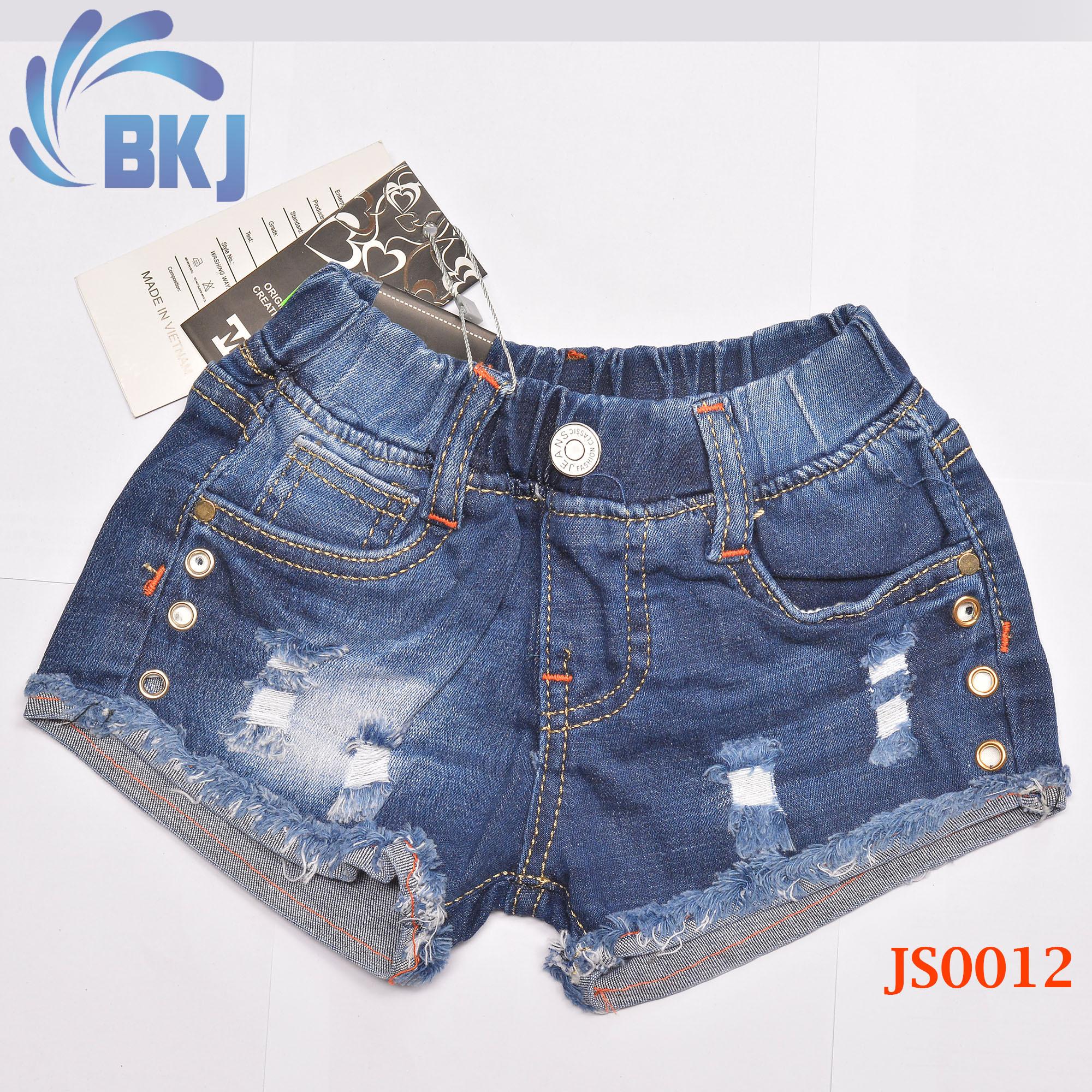 Quần Jean Ngắn Bé Gái Lưng Thun 6 -35Kg Quần Jean Trẻ Em Cao Cấp Co Giãn