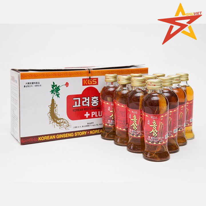 Combo 10 chai nước nhân sâm có củ kgs hàn quốc