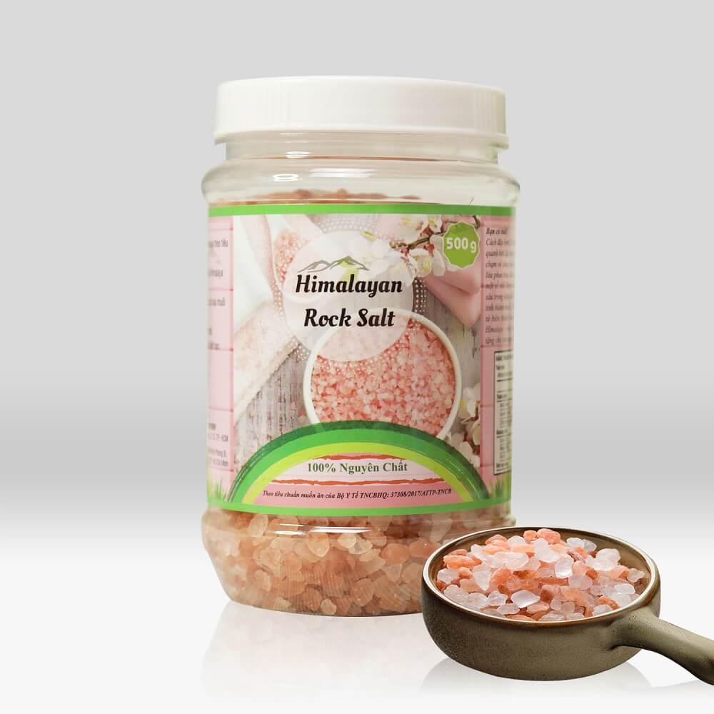 Muối hồng dạng nhuyễn, dạng hạt Himalaya Smile Nuts hộp 500gr