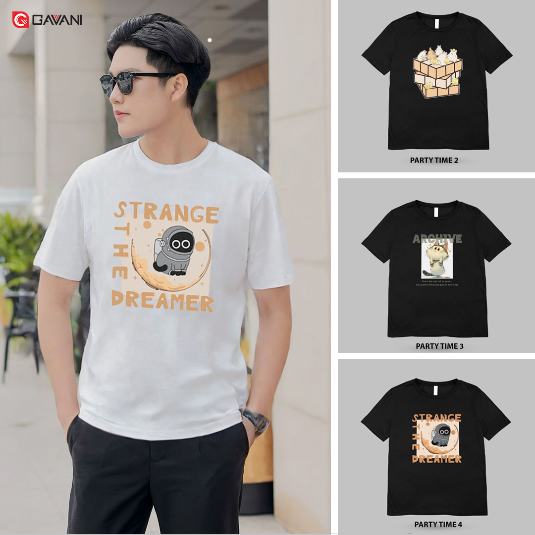 Áo thun nam unisex form rộng, ngắn tay _ Gavani akh Party Time