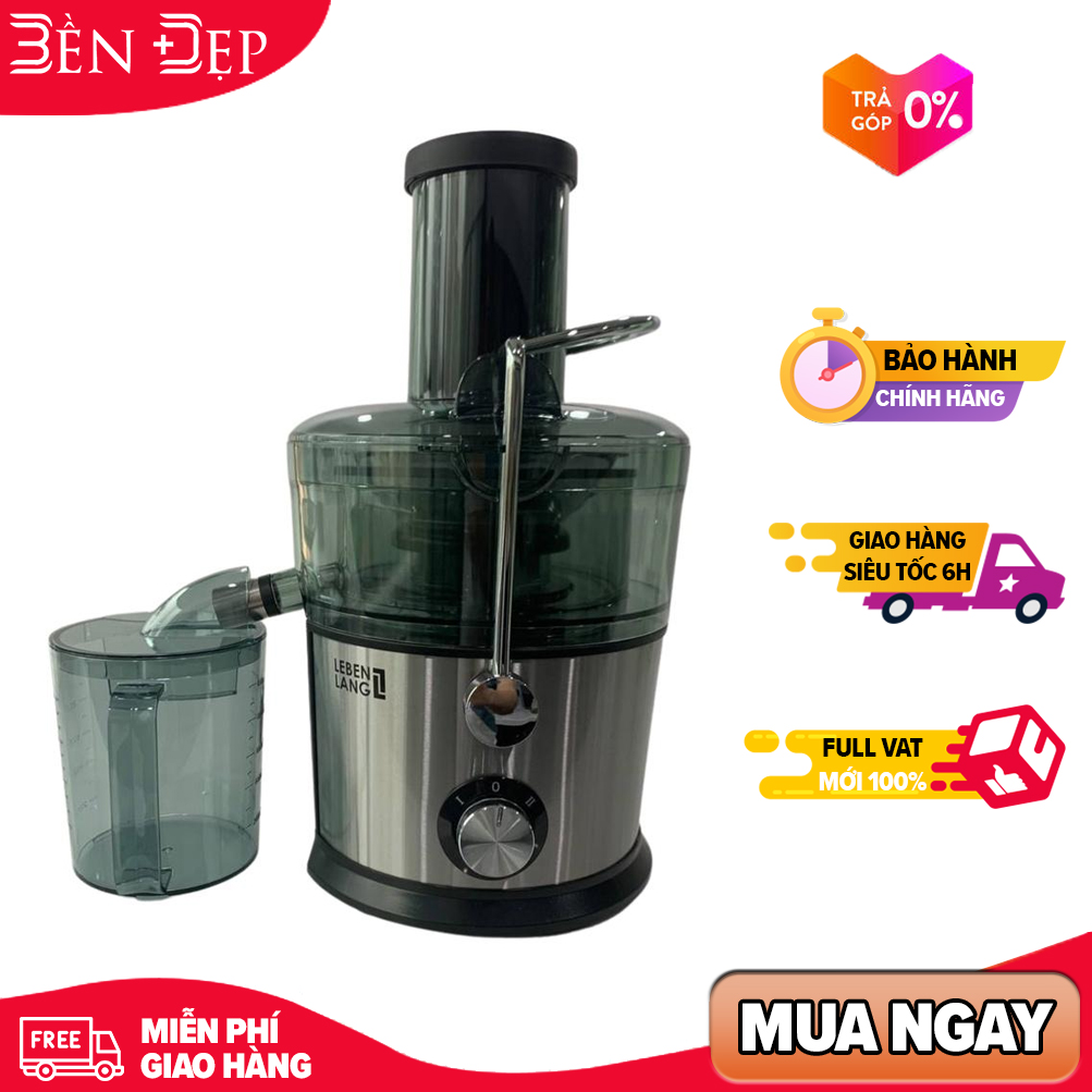 Máy ép hoa quả tốc độ nhanh Lebenlang LBEJ3468 công suất cực mạnh 800W, dung tích lớn 1100ml