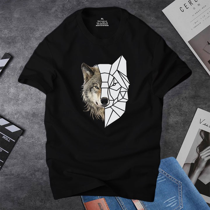 Áo thun nam cổ tròn tay ngắn Depdoi WOLF PT86, in hình con sói cực ngầu