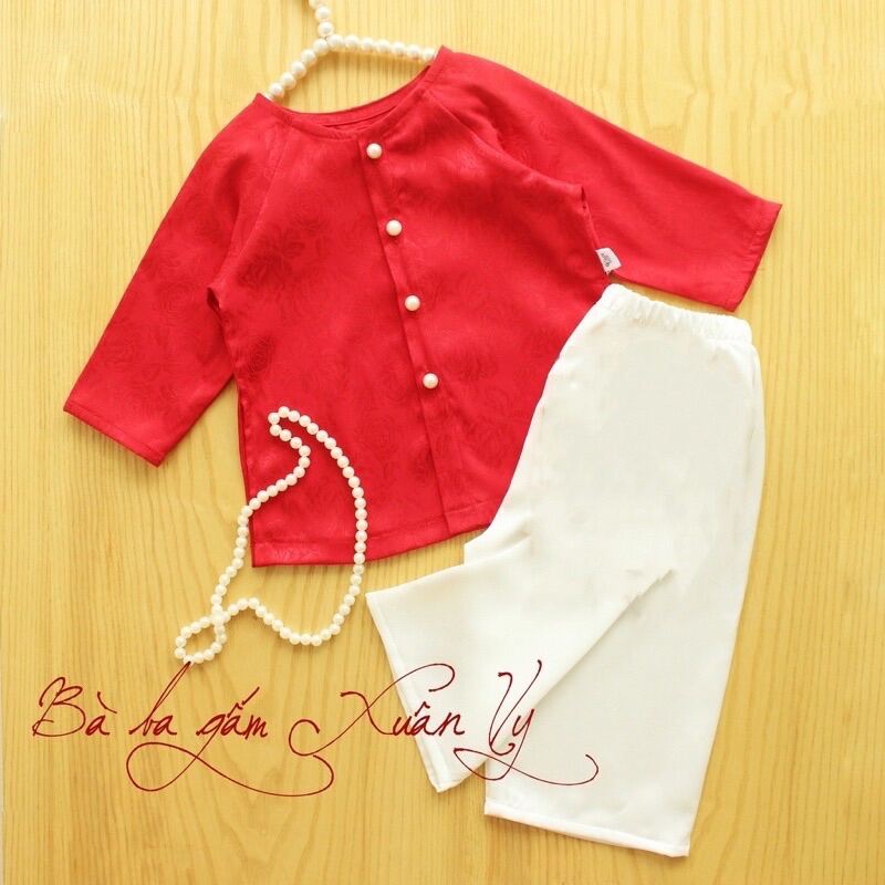 Bộ bà ba gấm Xuân Vy cho bé gái