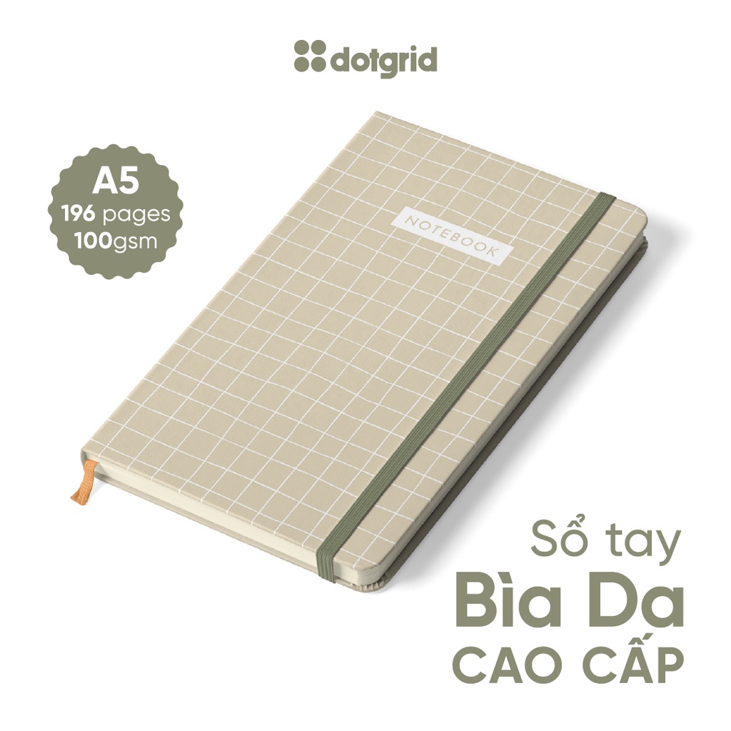 Sổ tay Topic Grid A5 dành cho Bullet Journal 196 trang (Chấm/Caro/Kẻ ngang/Trơn)