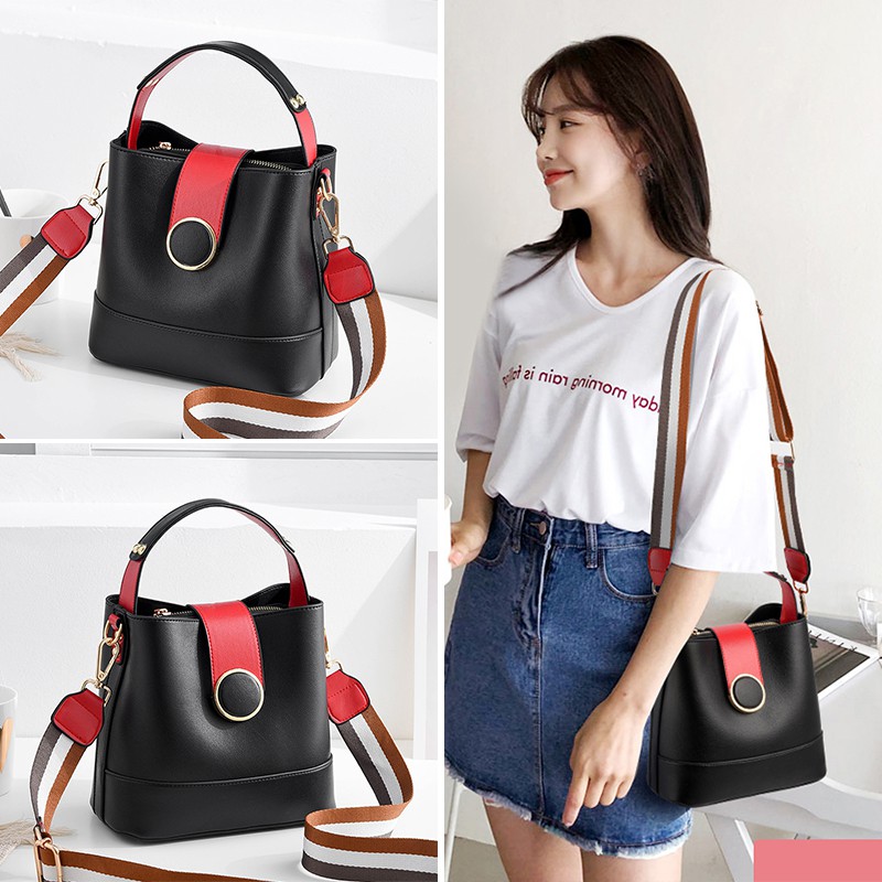 Túi Đeo Chéo Nữ -Túi Xách Nữ Thời Trang Dạng Túi Xô Màu Trơn HLShop