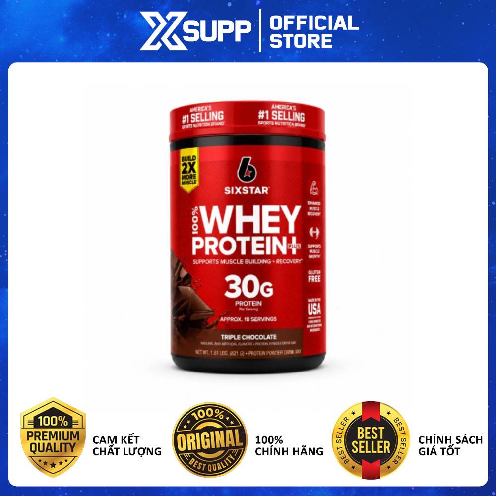 Sữa tăng cơ Sixstar 100% Whey Protein Plus - Nguồn năng lượng sạch, thay thế bữa ăn lành mạnh giúp đốt mỡ tăng cơ