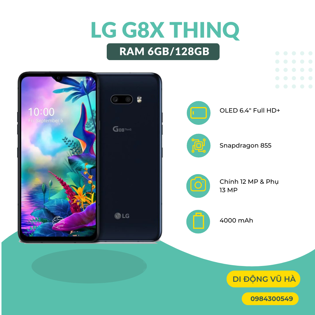 Điện thoại lg g8x thinq ram 6/128gb snap 855 nguyên zin