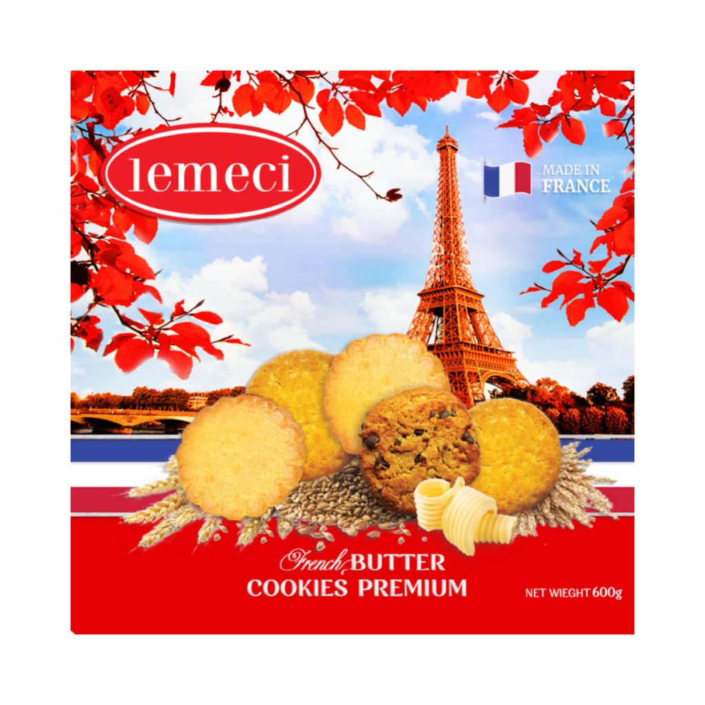 Bánh Quy Bơ Tổng Hợp, Lemeci French Butter Cookies Premium 600g
