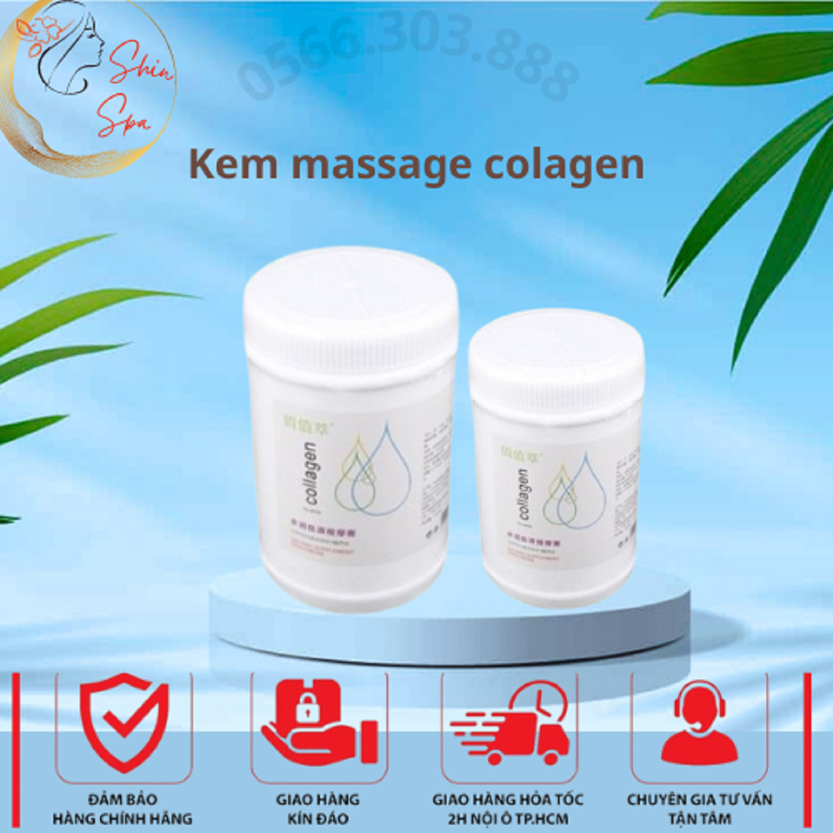 Kem massage colagen 1000g chuyên dùng trong spa thẩm mỹ viện vvv