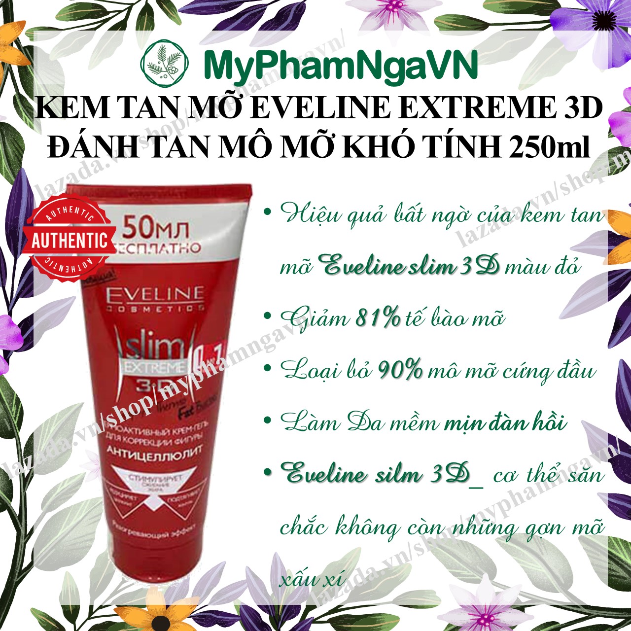 Tan mỡ slim 3d eveline