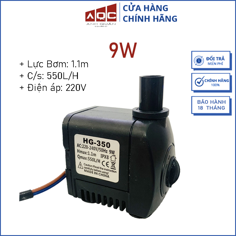 Bơm 9w đa năng sử dụng quạt hơi nước bơm 9w bể cá hòn non bộ quạt điều hòa