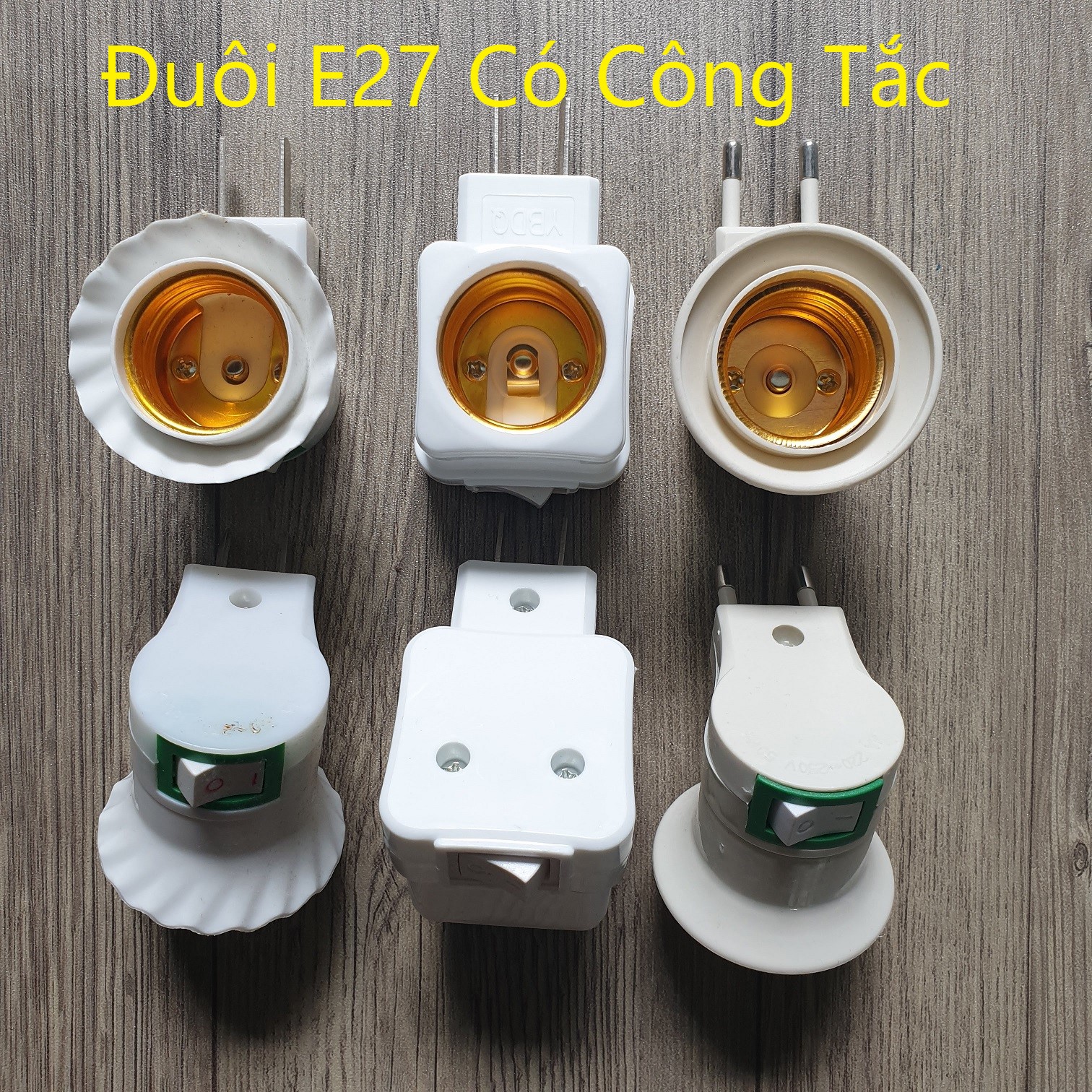 Đuôi đèn xoáy công tắc e27