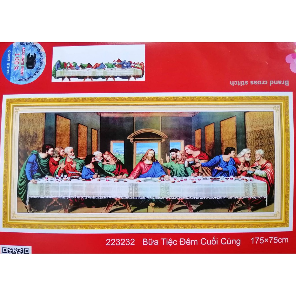 [HCM]Tranh thêu chữ thập bữa tiệc đêm cuối cùng 223232 - kích thước 175 * 75