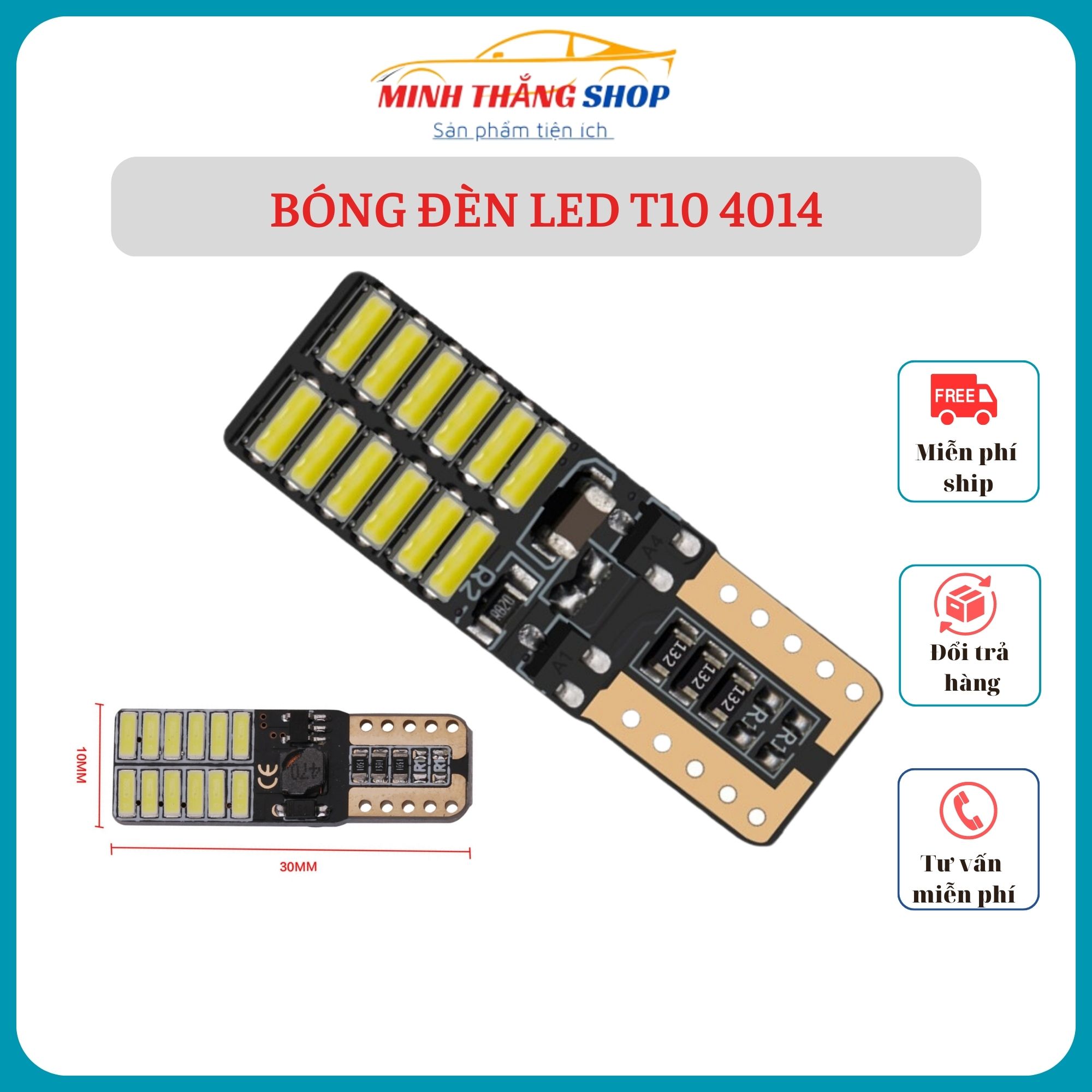 Đèn led t10 4014 24 nhân siêu sáng