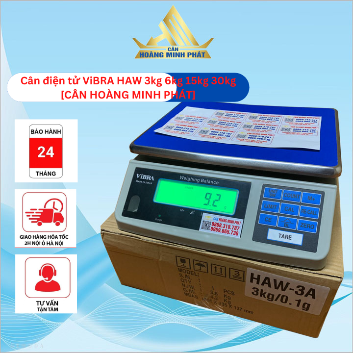 Cân điện tử vibra japan haw 6kg 3kg 15kg 30kg, chính xác tuyệt đối, bảo hành 2 năm