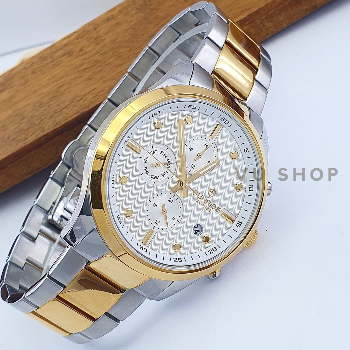 Đồng hồ nam sunrise dm756swa dual time - kính sapphire