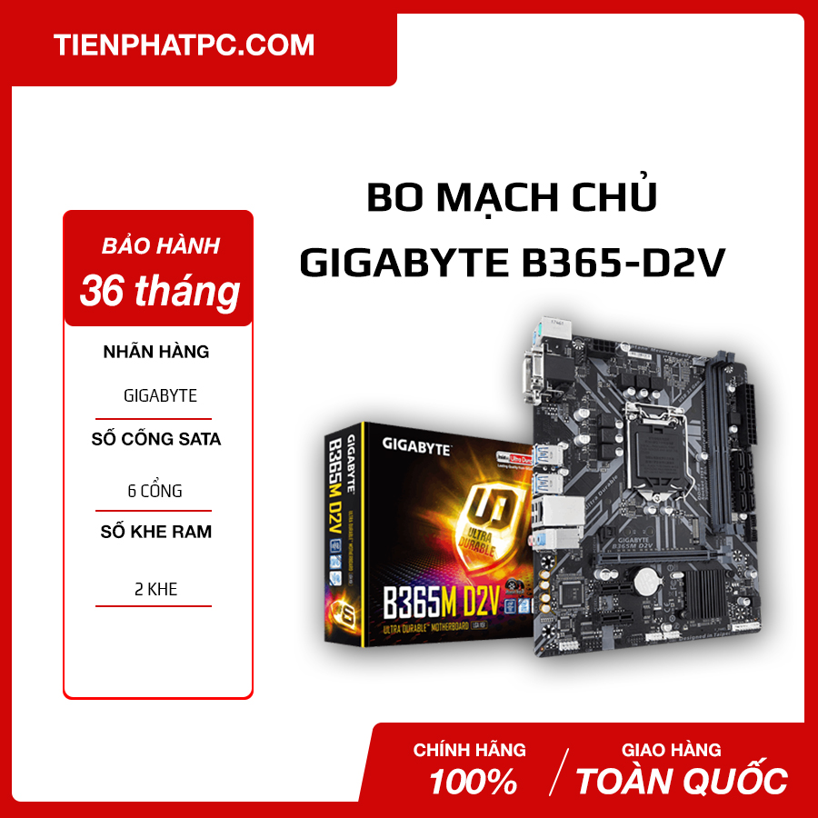 Bo mạch chủ gigabyte b365m d2v new box bảo hành 12 tháng