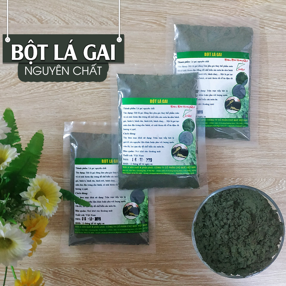 Bột lá gai gói 50g nguyên chất 100% làm bánh gai Bánh Ít Chuẩn Vị Thơm Ngon