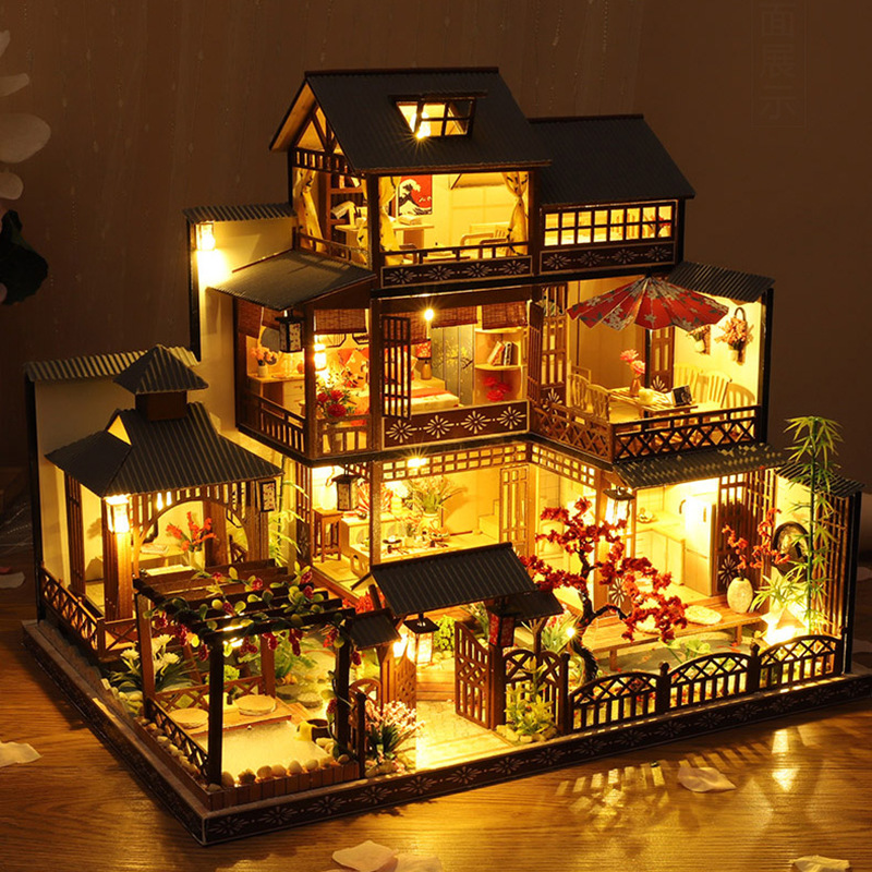 Mua Mô hình nhà DIY Doll House Monet Garden Kèm Mica Chống bụi Bộ dụng cụ  và Hộp nhạc tại Mozakids  Mô hình gỗ 3D  Tiki