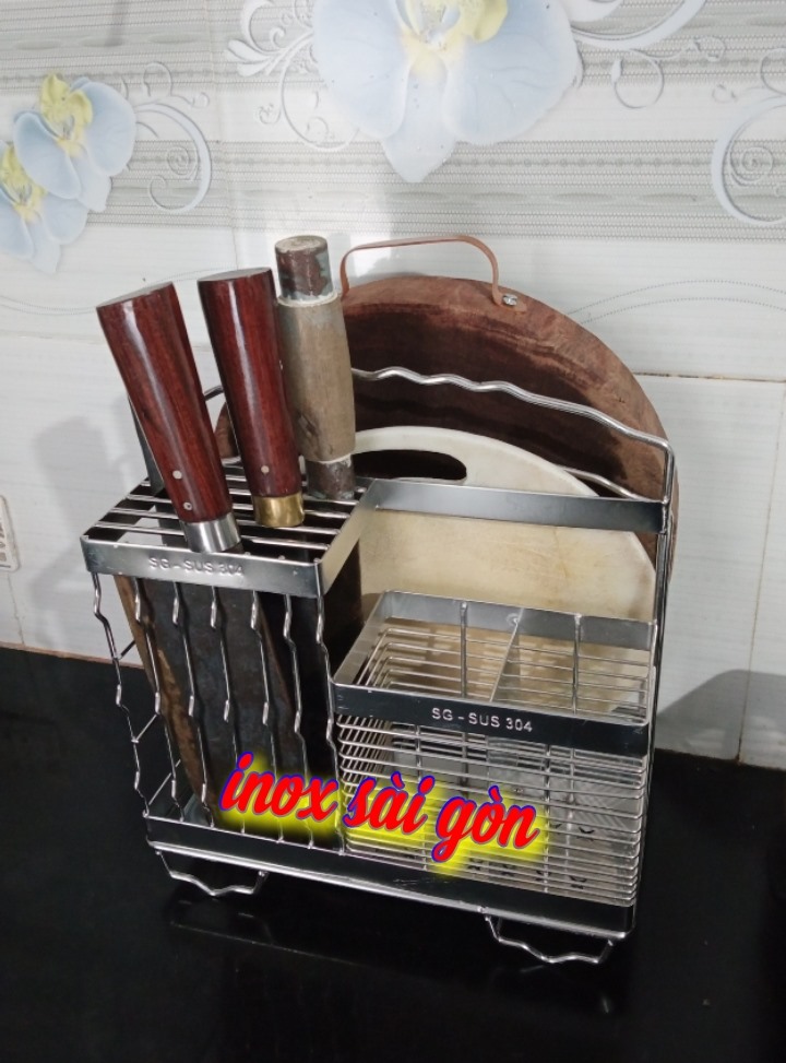 Giá kệ cài dao thớt đa năng inox sus 304 cao cấp