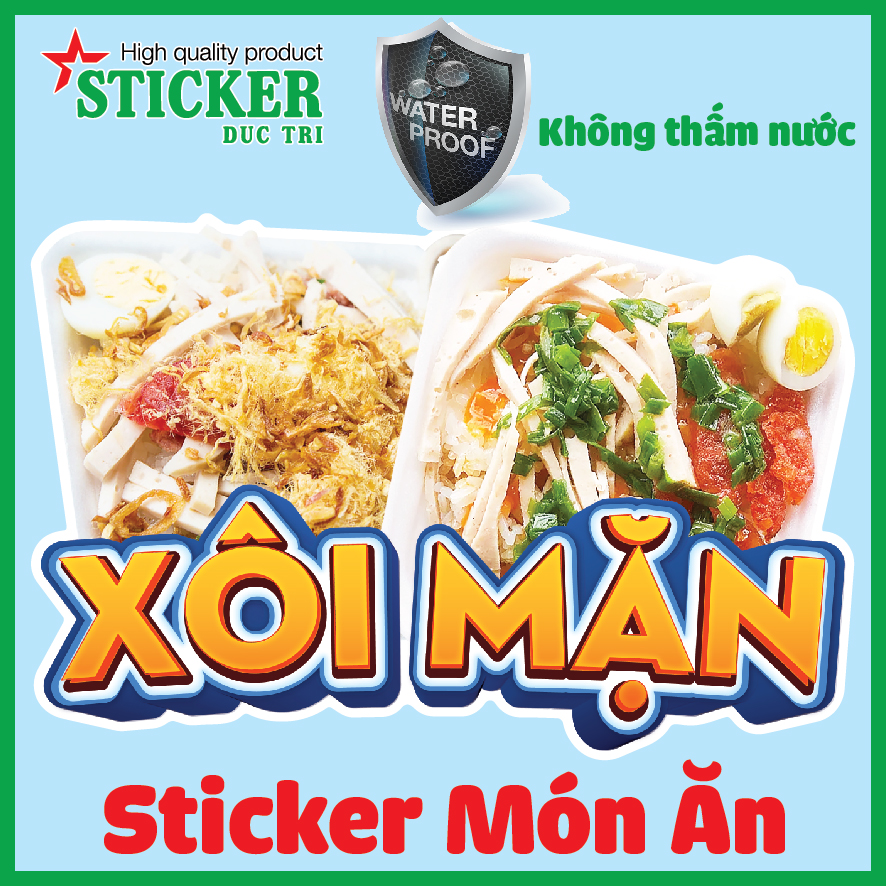 🔥🔥🔥 miếng dán hình xôi mặn dùng trang trí quán,tủ kính, xe bán hàng...