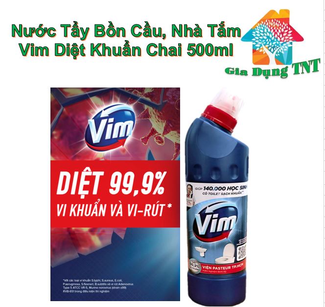 Nước tẩy bồn cầu vim diệt khuẩn - xanh biển