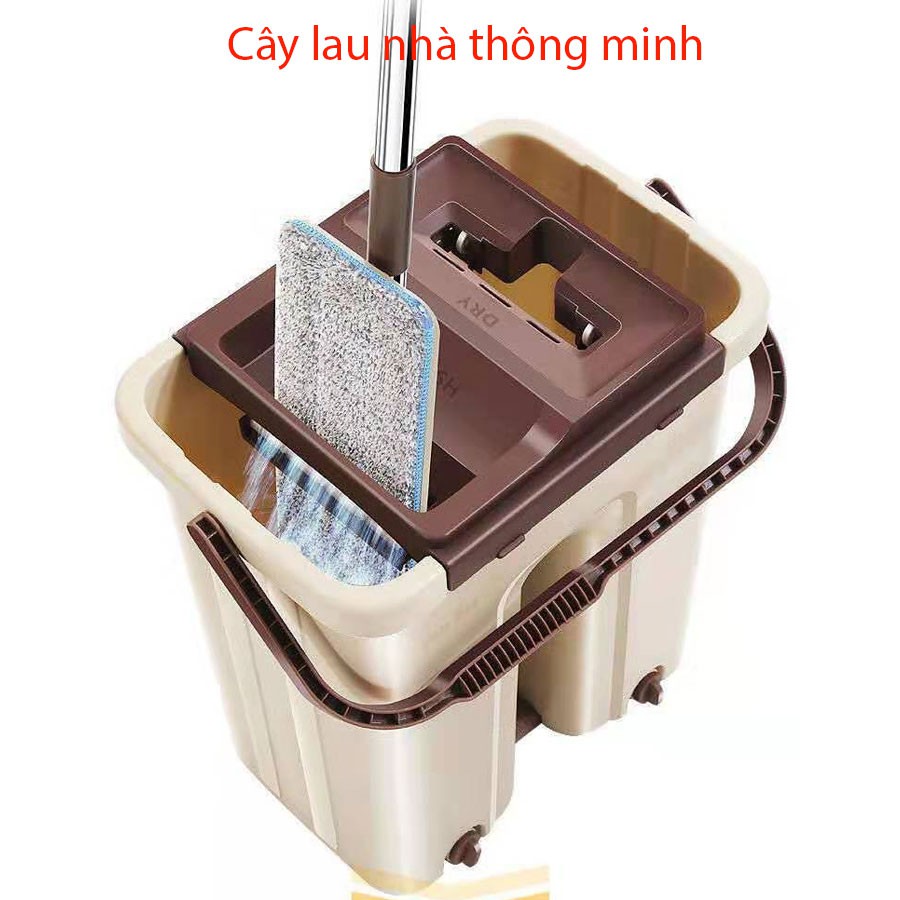 cÂy lau nhÀ tỰ vẮt thÔng minh,Cây lau nhà tự vắt phẳng thông minh,KÈM THÙNG,Tặng 1 bông lau 1 móc treo,Chắc Chắn Bằng Chất Liệu Nhựa,Inox Bền Đẹp Với Dạng Vặn Xoáy, BẢO HÀNH 12 THÁNG