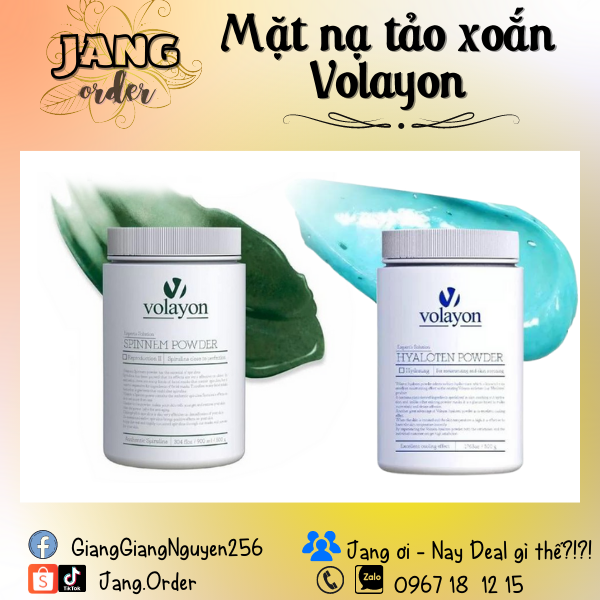 Mặt nạ tảo xoắn dạng bột Volayon Hyaloten + Spinnem Powder