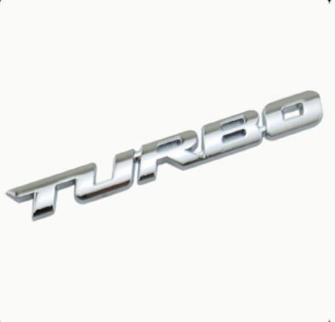 Bô Tem Chữ Nổi 3D TURBO Kim Loại dán ô tô ( Màu Bạc )