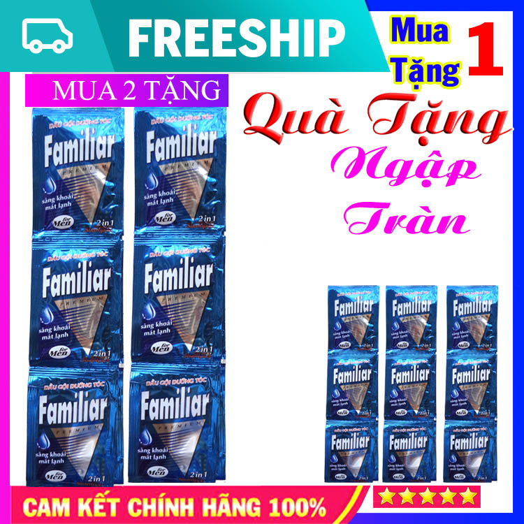 Combo 2 Dây Dầu gội dưỡng tóc Familiar For Men 12 gói 5ml [TẶNG NGAY] 1 Dây Cùng Loại