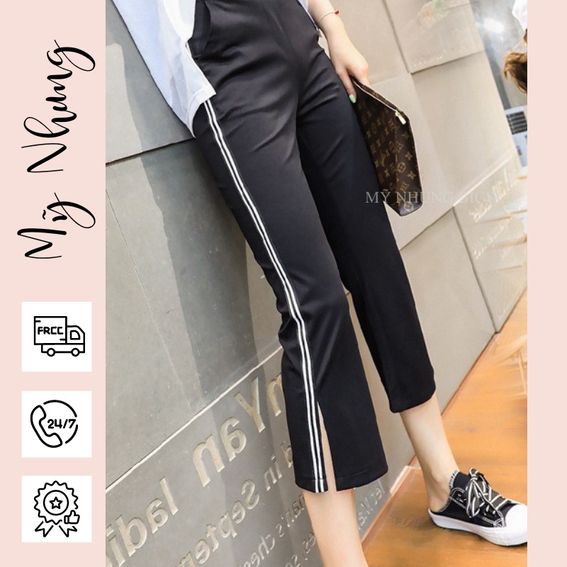 Quần thể thao ống suông xẻ tà bigsize