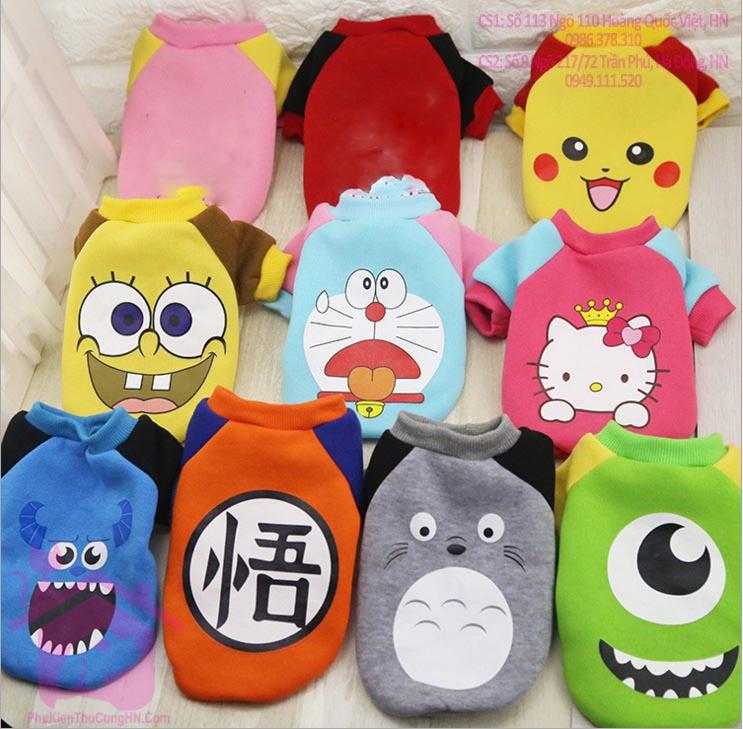 Áo nỉ hình cute dành cho thú cưng từ 1-10kg