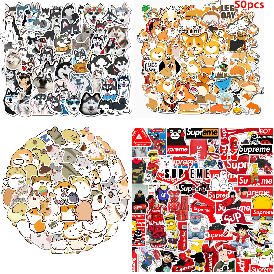 Sticker HUSKY shiba hoạt hình  hình dán nón bảo hiểm xe laptop miếng dán decal dán chống thấm nước siêu dễ thương