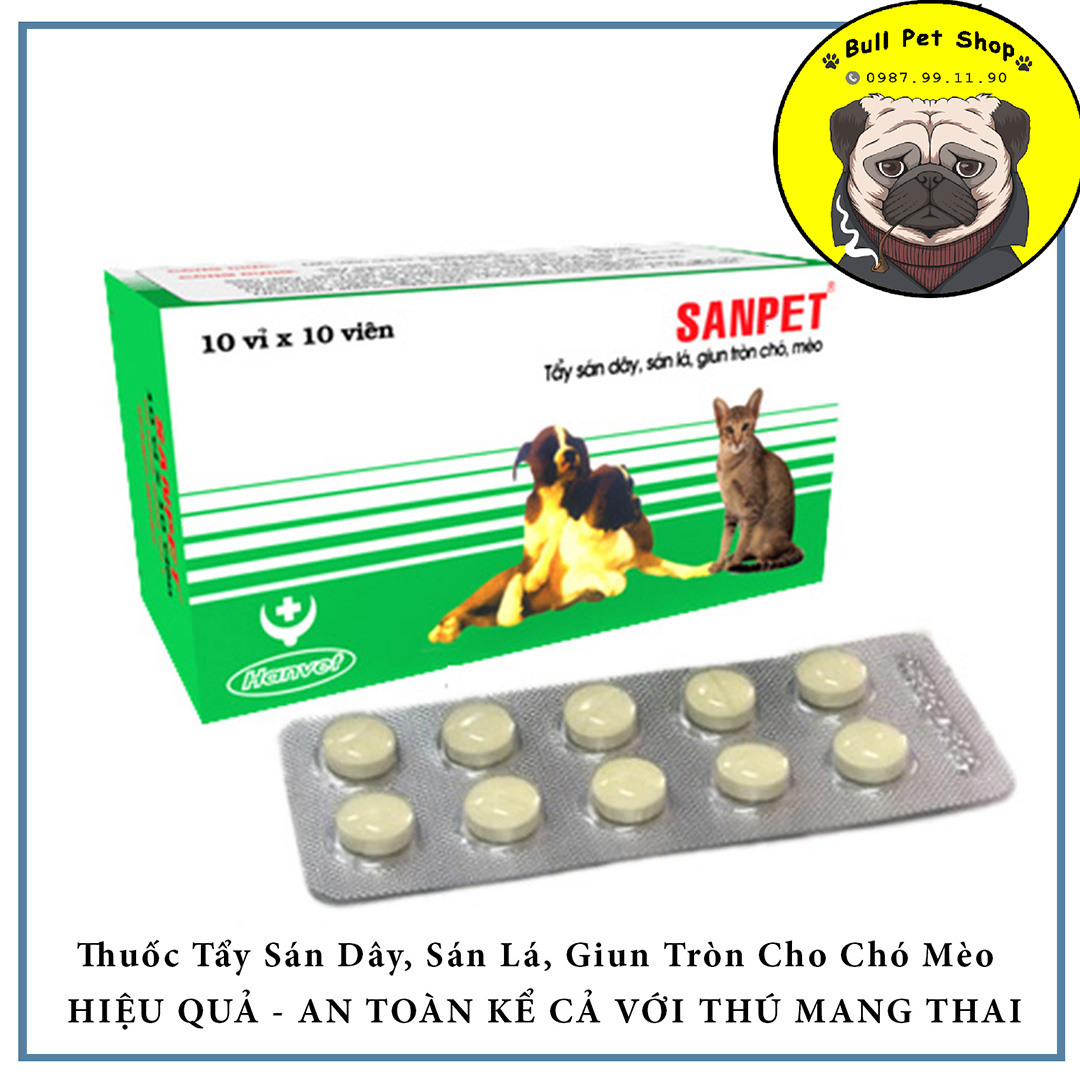 [Chính Hãng] Tẩy Giun Sanpet Cho Chó Mèo 10k/1 viên