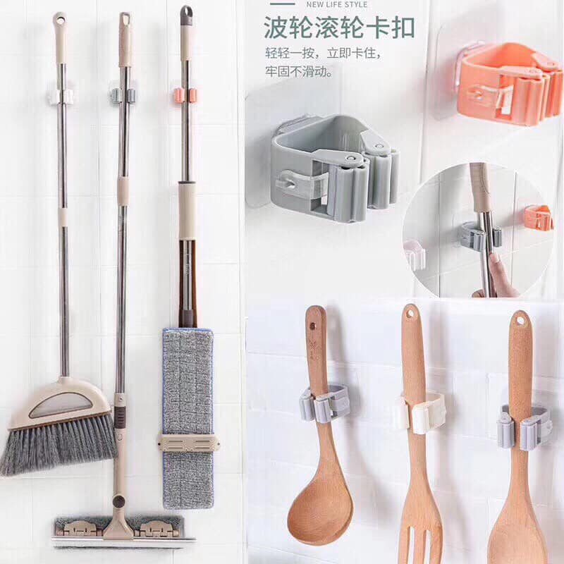 Móc treo chổi móc treo cây lau nhà miếng dán móc treo ô móc treo đồ đa năng gắn tường chắc chắn siêu thần thánh