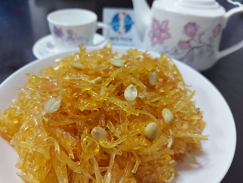 Mứt gừng dẻo - hộp 500gr, mứt gừng đu đủ, mứt gừng sợi, mứt tết, bánh tết, mứt nhà làm, đồ ăn vặt