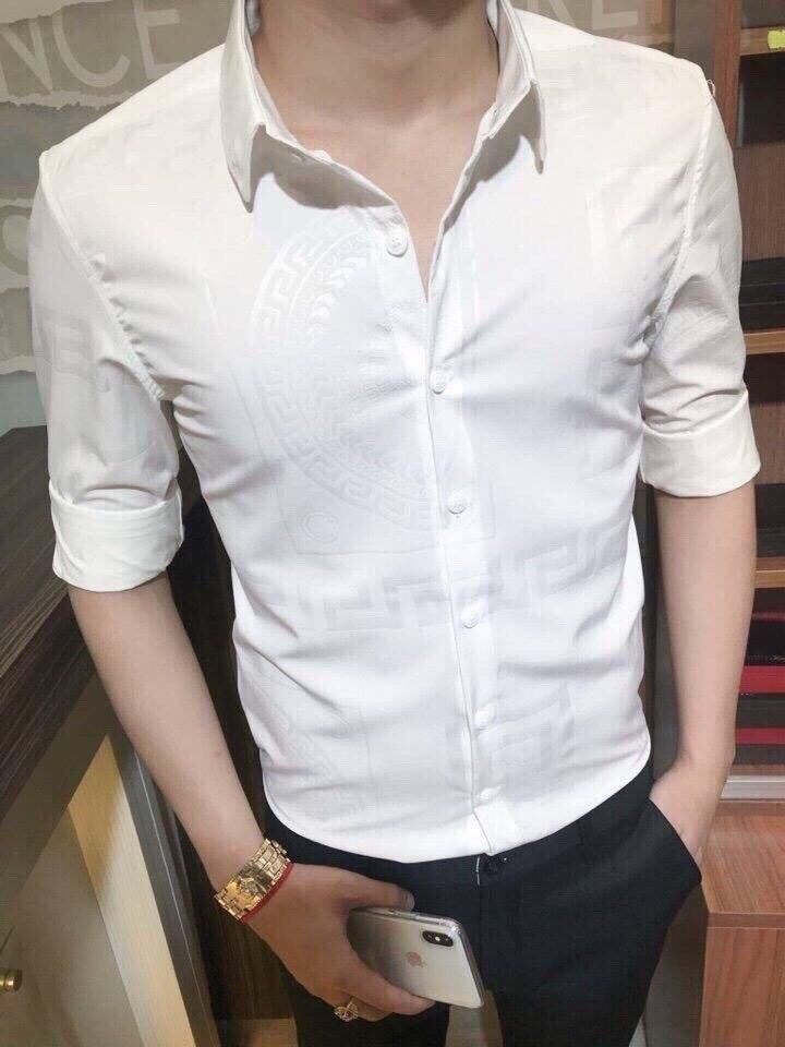 [HCM]Áo sơ mi nam dài tay Havis phối hoạ tiết thun kate thời trang 2018 - Thời Trang Havis - ASM044