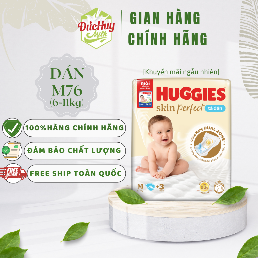 "tã dán huggies skinperfect m76/xl62 /xxl56