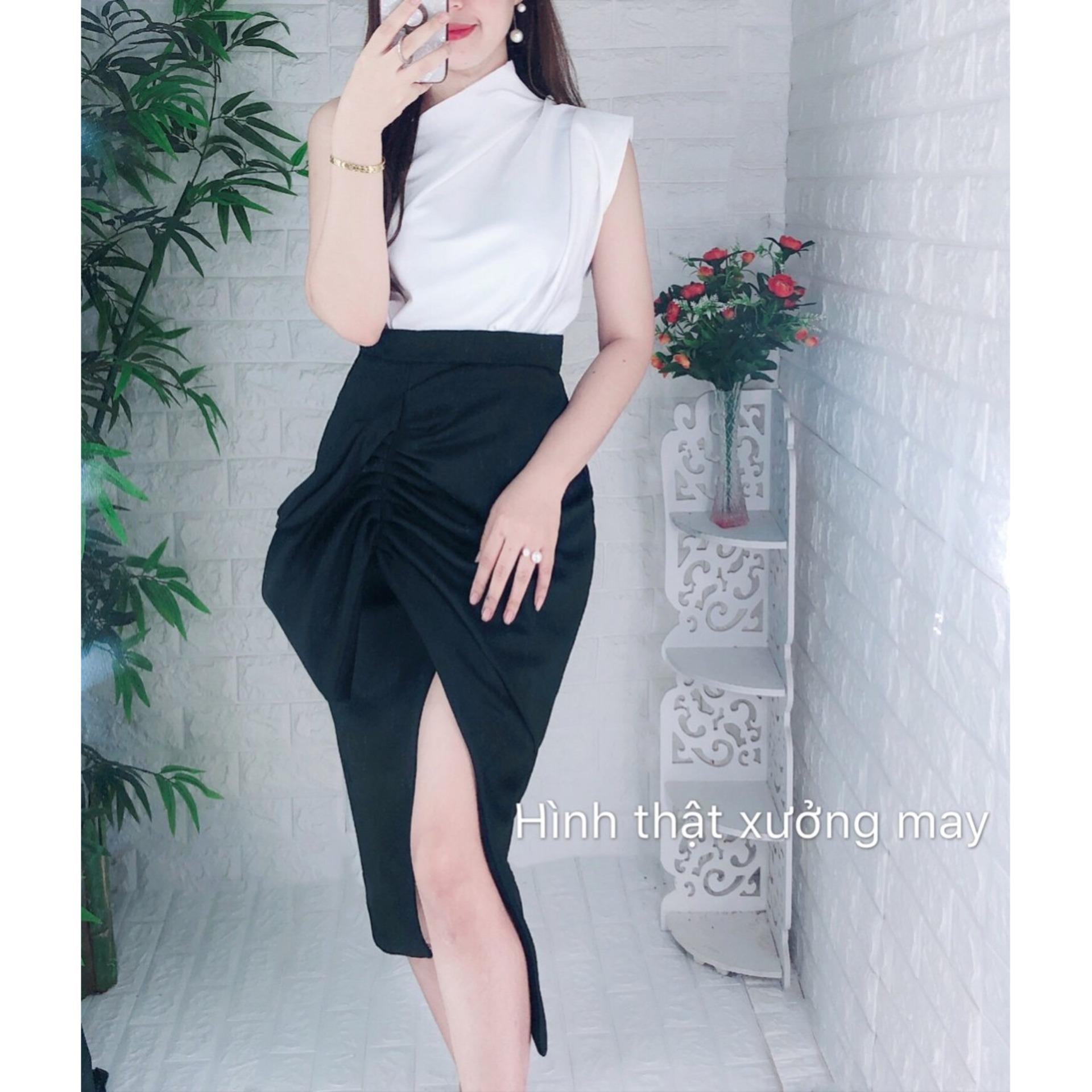 Sét áo lệch vai váy xẻ tà đang làm mưa làm gió trên thị trường