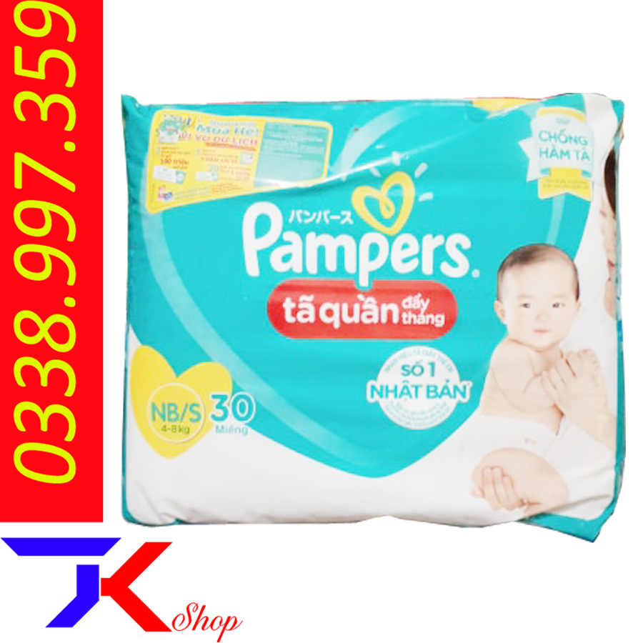 Bỉm tã quần pampers nb-s 30 bé 4-8 kg