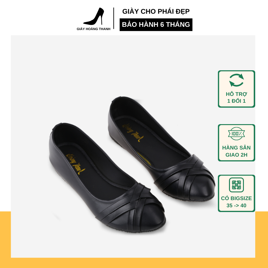 Giày búp bê nữ bít mũi giày đế bệt big size mũi nhọn hoàng thanh dn79