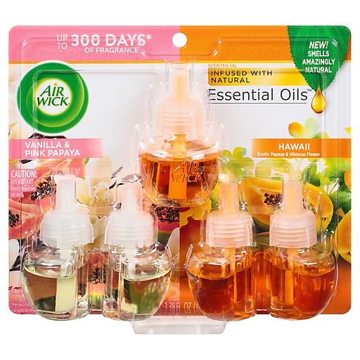Bộ tinh dầu thơm cắm điện Air Wick Lavender & Chamomile+ Fresh Waters Essential Oil 1 Warmer + 9 Scented Oil Refills