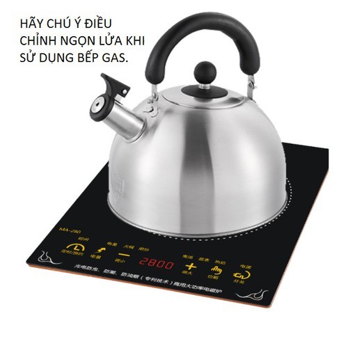 [SÔI CÒI REO] Ấm Đun Nước Inox Dùng Được Bếp Từ , Đun Nước Pha Trà Nấu Mì