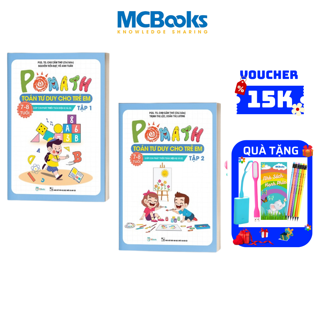 Sách - combo pomath toán tư duy cho trẻ em 7 – 8 tuổi