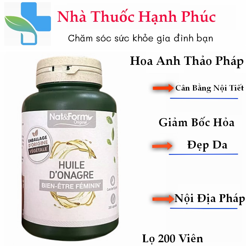 Viên tinh dầu hoa anh thảo nat & form huile d’onagre pháp - date mới