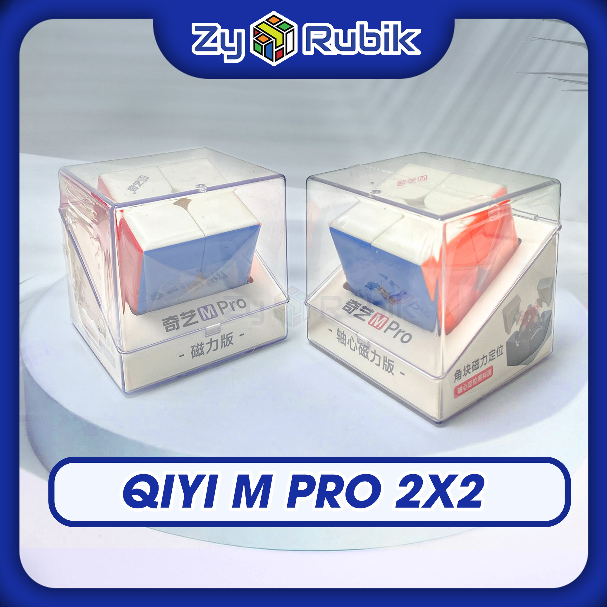 Rubik 2x2 qiyi m pro magnetic/ ballcore stickerless 2024- rubic qiyi m pro 2x2 có nam châm-đồ chơi trí tuệ- zyo rubik