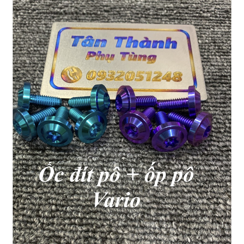 Ốc titan gr5 6*15 đầu dù dày cho ốp pô đít pô vario
