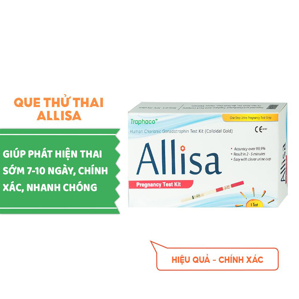10 Que thử thai ALLISA - que thử thai nhanh HCG cho kết quả nhanh, an toàn