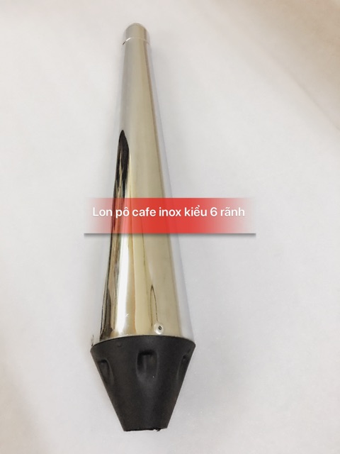 Lon pô Cafe - Tracker Trắng Inox cho xe 67,Moto các loại xe máy - Hàng Cty